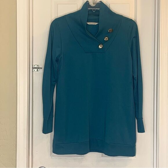 Soft Surroundings Winifred Pullover Teal Size Medium - Picture 9 of 10